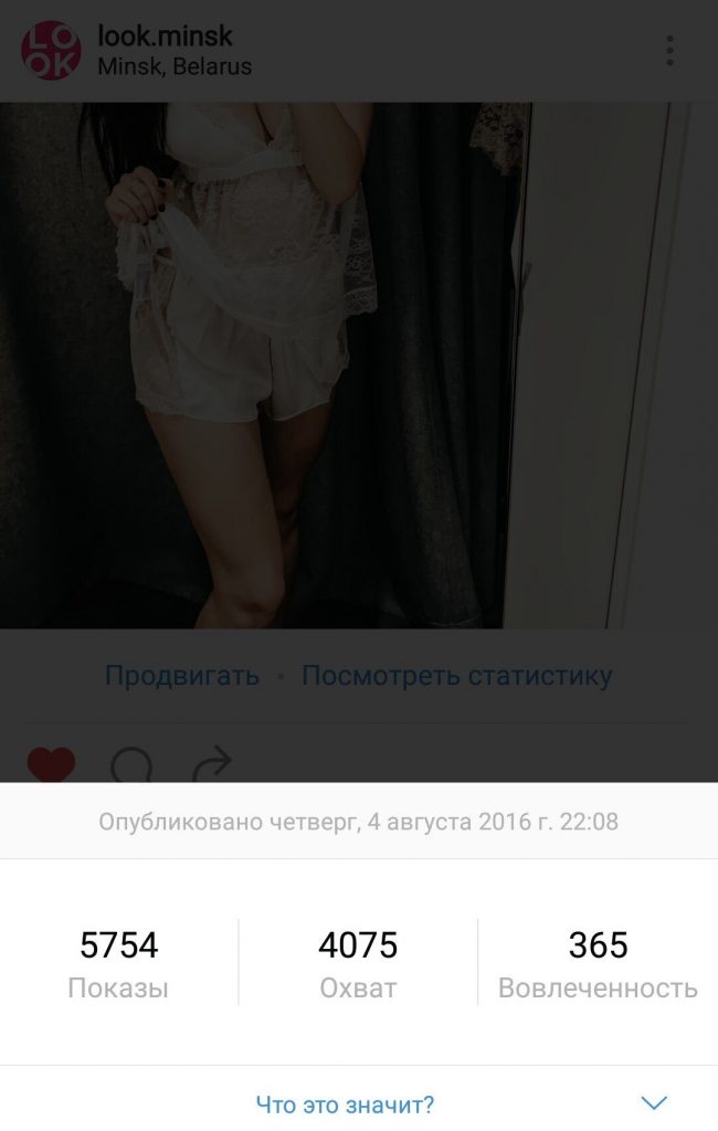 Статистика поста в Instagram