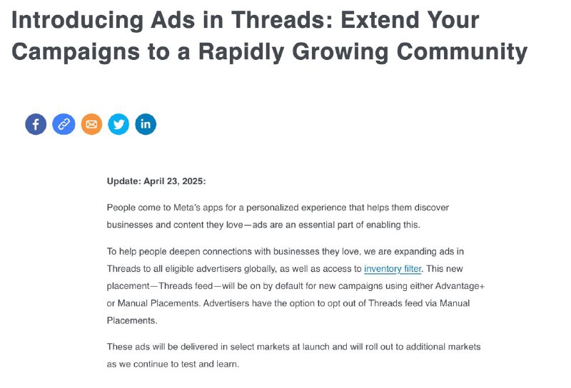 В Threads появляется реклама Тестировали с конца января в США и Японии, теперь в…