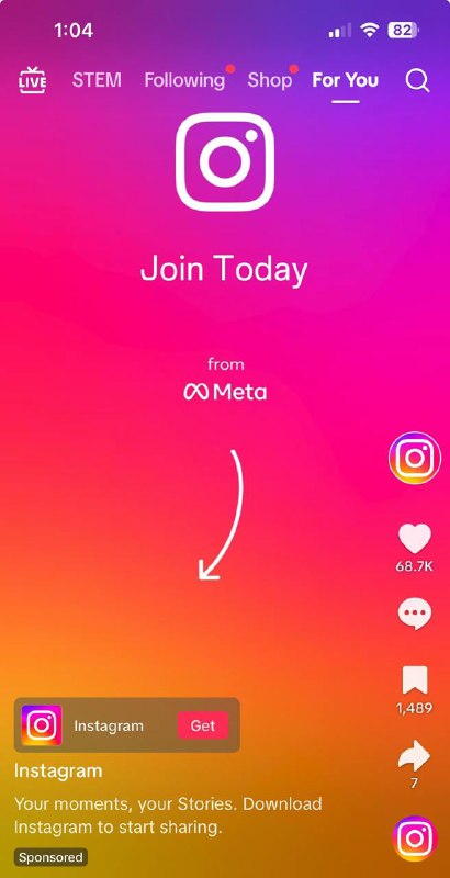 Это просто реклама экстремистской организации в TikTok, призывающая скачать Инст…