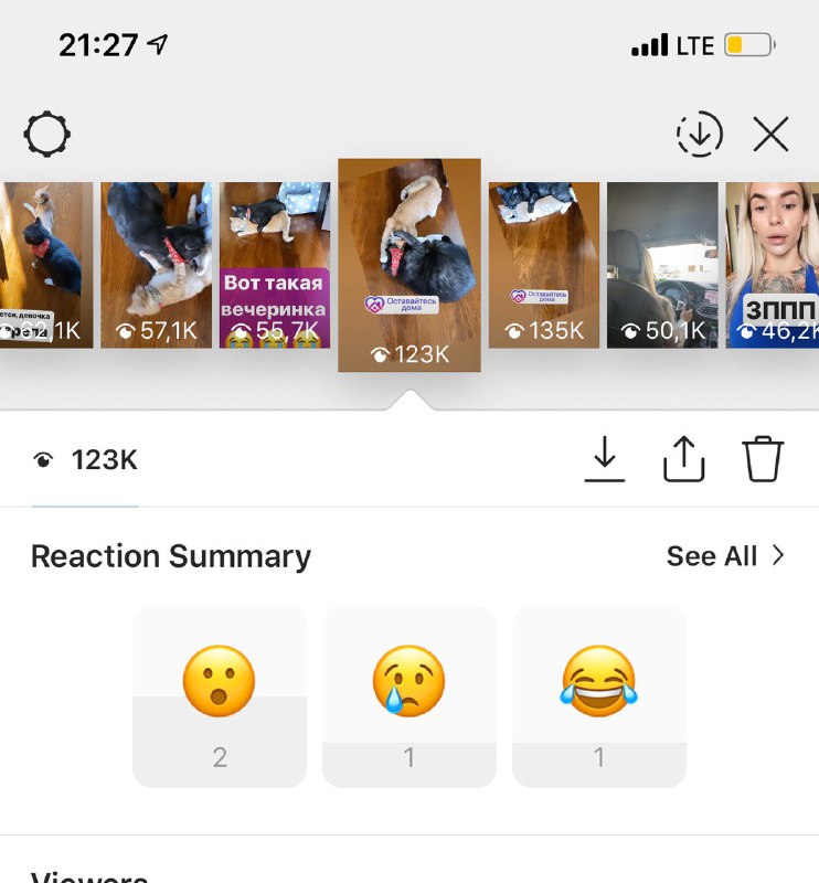 Читатель блога поделился статистикой по Stories. Дано: большой закрытый insta-пр…