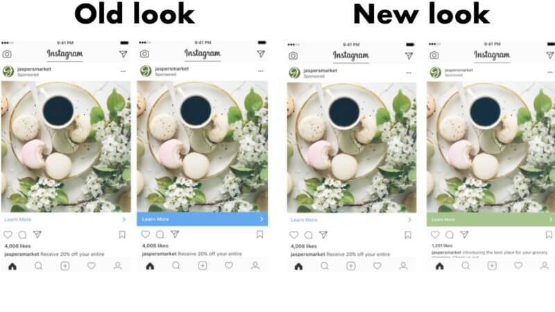 Instagram теперь будет адаптировать цвет CTA-кнопки под основной цвет в рекламно…