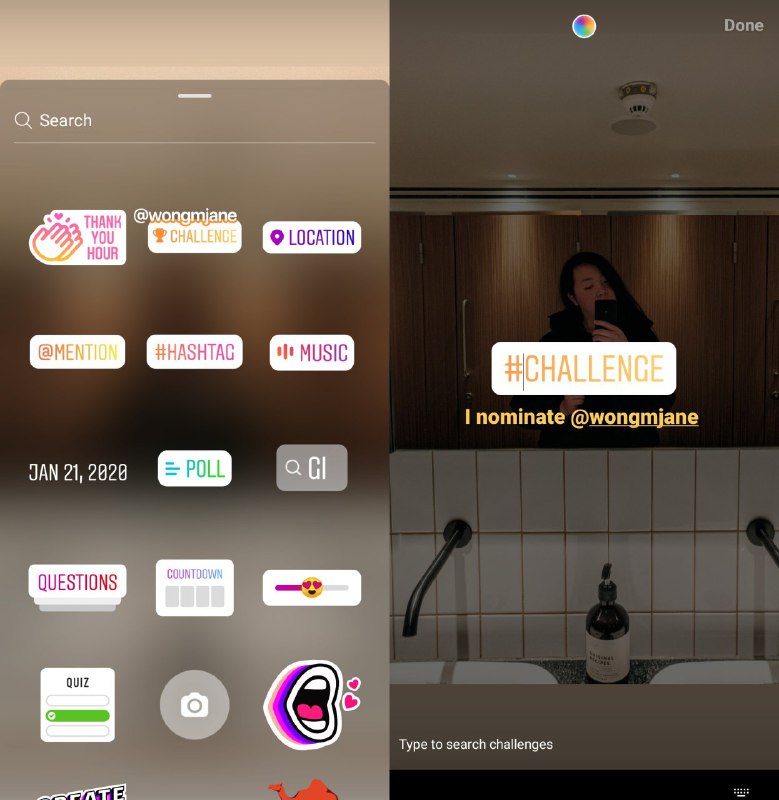 В Instagram прорвало плотину со стикерами. Тестируется новый стикер Челлендж, ко…